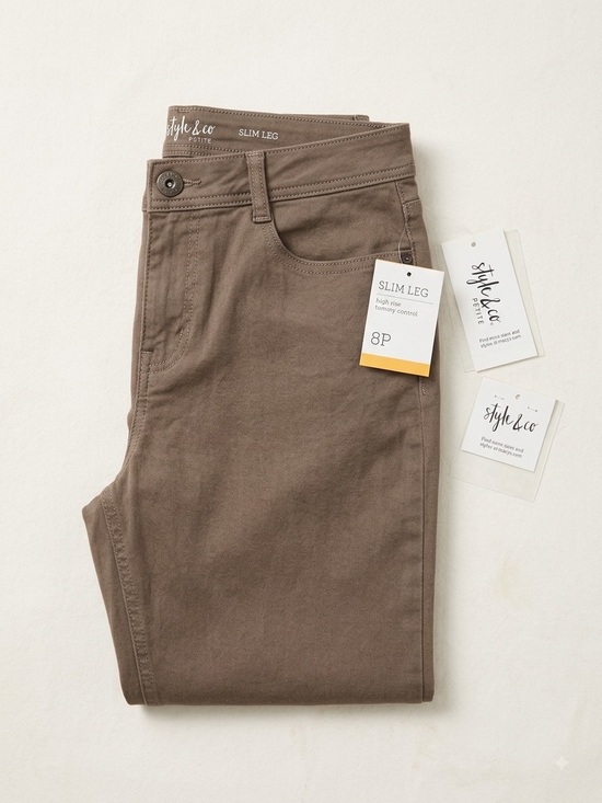 Style & Co. Denim - Style & Co. Women’s Slim Leg Jeans - Taupe Brown